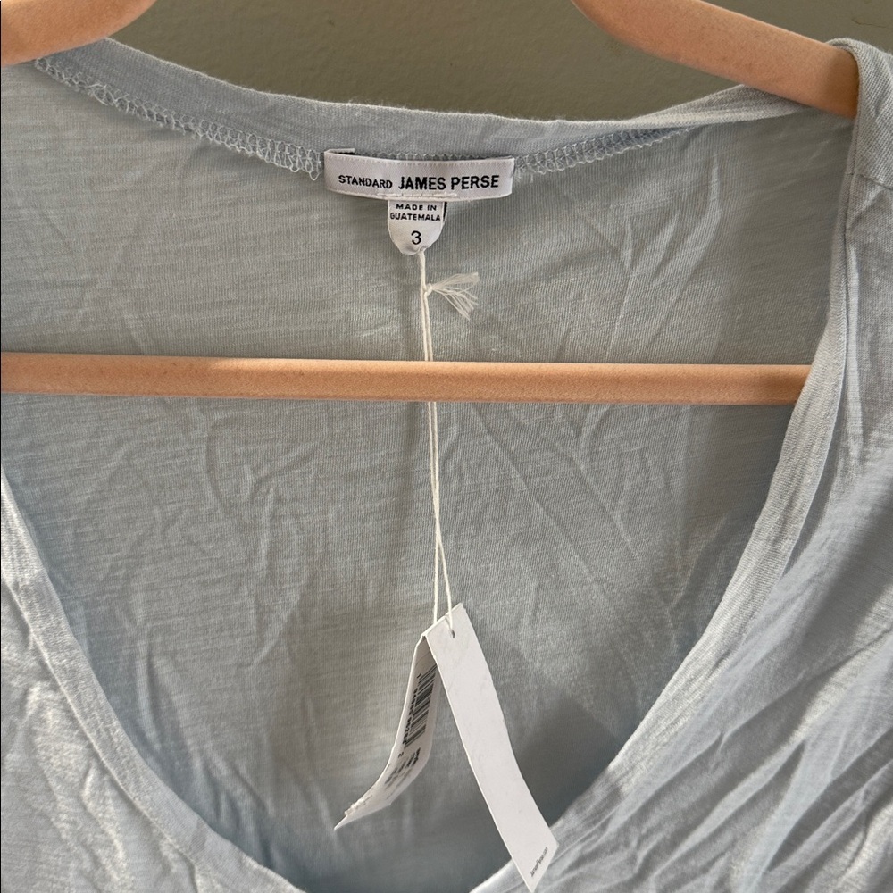 James Perse Light Blue Scoop Neck Tissue Tee Sz 3 (L) - Picture 2 of 4